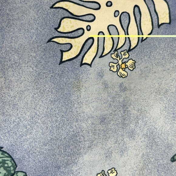 Vintage Ocean Pacific Op Hawaiian Shirt Mens L 24x29 Blue Loop Collar - Picture 4 of 8